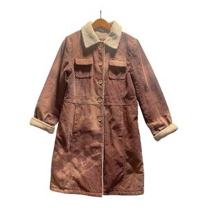 Vintage Brown Trench Coat with Cream Accents